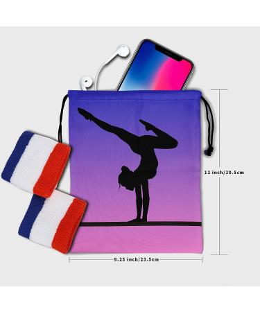 Purple Pink Gymnastics Grip Bag - Adjustable Water Resistant Girl Gymnastic Bag 9.25 x 12 - Buy Online on GoSupps.com