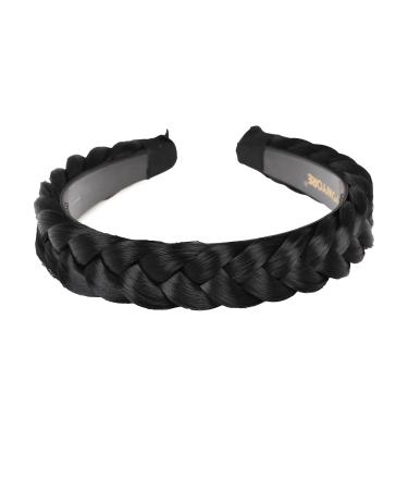 vowyore Headband Synthetic Hair Plaited Headband Braid Braided With Teeth Hair Band Accessories for Women Girl Width 1.18 Inch