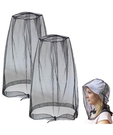 Wudaizhi Moskito Head Network Midge Head Net Nylon Face Network Network in Insect Network -Halls -HaLs -chutznetz -Masken -masken -masken Cover for Wandering Fish Camping and Go (2PCs black) outdoors