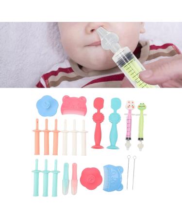 Newborn Grooming Kit - 21Pcs Nasal Aspirator, Gas Reliever, Tweezers, & Medicine Brushes - Lightweight Silicone - Perfect Home Gift - Buy Online on GoSupps.com