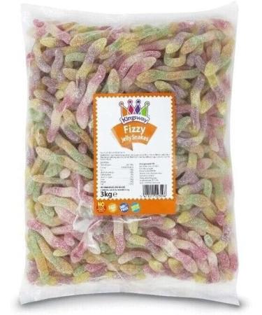 Kingsway Fizzy Snakes Sour Fruit Flavour Gummy Sweet Candy Buffet Pick n Mix 1kg - Buy Online on GoSupps.com
