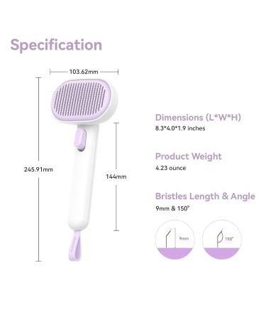 Self-Cleaning Cat Brush for Short & Long Hair - Aumuca Fur Brush Removes Mats & Loose Hair (Violet) - Buy Online on GoSupps.com