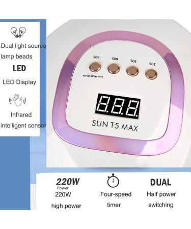 220W UV LED Nail Lamp with 57 Beads, Quick-Drying Gel Curing for Salon Quality Gel Nails - White - Buy Online on GoSupps.com