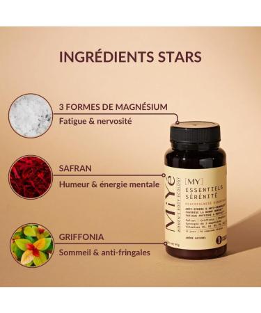 MiY | Serenity supplements Raspberry taste | Anti-stress fatigue & cravings | Saffron griffonia rhodiola magnesium vitamins B & D | 1 month - Buy Online on GoSupps.com