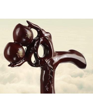 Wooden Walking Stick Solid Cane Walking Sticks Hardwood Walking Sticks for Man and Woman | Carved Longevity Peach Handle | Walker Assisting for Daily Mobility - Buy Online on GoSupps.com