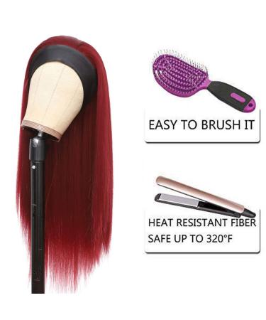 G&T 24 Inch Red Headband Wig for Black Women - Heat Resistant Synthetic Glueless Wig for Daily & Party Use - Buy Online on GoSupps.com