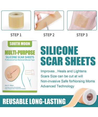 Silicone Scar Gel Strip - Efficient Scar Treatment for Surgery, Acne & Trauma - 4 * 150cm - Buy Online on GoSupps.com