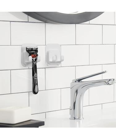 Linkidea 2 Pack Self-Adhesive Razor Holder Hooks - Shower Storage for Vikings Blade & Merkur Razors - White - Buy Online on GoSupps.com