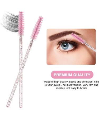 SWKJ 60 PCS Disposable Eyelash Brushes Eyebrow Spoolies Mascara Wands - Crystal Pink | Lash & Brow Applicator Brushes for Makeup Tools - Buy Online on GoSupps.com