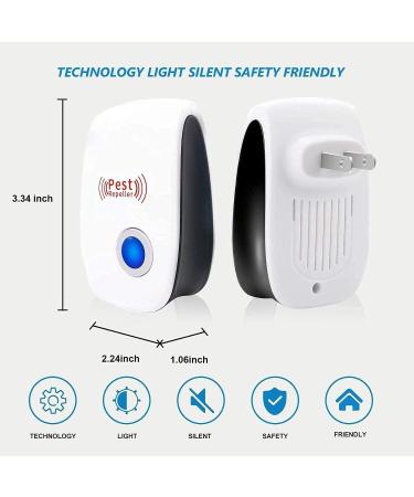 Ultrasonic Pest Repeller Plug-in Insect Repellent Pest Control for Insects Spiders Mices Roaches Mosquitoes Bugs Flies Indoor Use -Non-Toxic Eco-Friendly Human & Pet Safe 6 Pack  - Buy Online on GoSupps.com