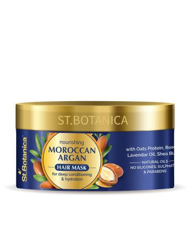 St.Botanica Moroccan Argan Hair Mask 200ml infused with Moroccan Argan Oil for Deeply Conditioning & Hydrating Dull & Dry Hair