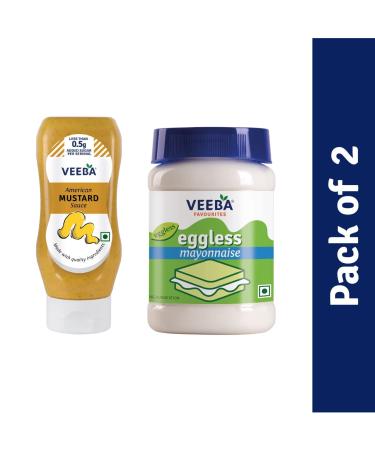 Veeba American Mustard Sauce 300g & Eggless Mayonnaise 250g - Combo Pack | Shop Now! - Buy Online on GoSupps.com