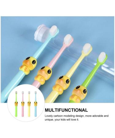 TOYANDONA 4pcs Kids Extra Toothbrush with 10000 Bristles - Cartoon Duck Micro Nano Manual Toothbrushes for Sensitive Gums - Adult and Kid Tooth Brush Set - Buy Online on GoSupps.com