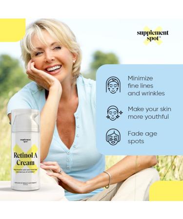 Retinol Cream - Anti-Aging Moisturizer with Vitamin E Coconut & Almond Oil | Repair Fine Lines & Wrinkles for Smoother Firmer Skin - Buy Online on GoSupps.com