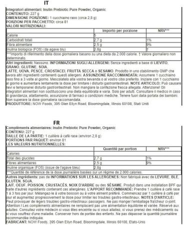 Now Foods Organic Highly Dosed Inulin 227g Vegan Powder - Buy Online on GoSupps.com