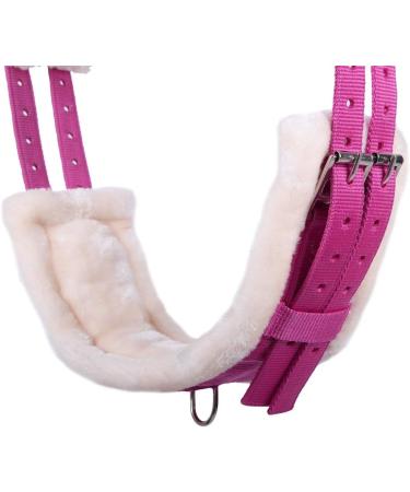 QHP Lunging Girth Ontario - Adjustable Faux Fur Cob (Thoroughbred Fuchsia) | International Shipping Available - Buy Online on GoSupps.com