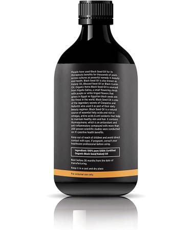 Organic Netra Pure Certified Organic Black Seed Kalonji Oil for Skin & Hair Retains Shine and Moistures Skin to Help Hair Growth Enrich Skin 100ml - Buy Online on GoSupps.com