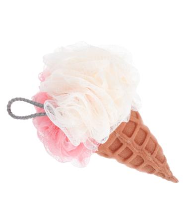 Beaupretty Bath Sponge Sponge Body Scrubber Bath Shower Loofah Sponge: Ice Cream Shaped Shower Soft Mesh Skin Exfoliating Shower Luffas Body Scrubber Bath Sponges Shower Cleaning Towels 12x11cm Assorted Color