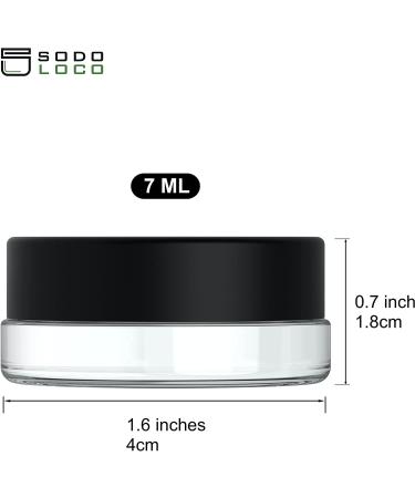 90 Pack of 7ml Low Profile Thick Glass Jars with Black Lids for Oil, Lip Balm, Wax, and Cosmetics - Clear Glass Containers - Buy Online on GoSupps.com