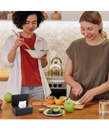 Reusable Wet Wipes Dispenser Box - Dustproof Tissue Storage Holder with Lid Seal for Home & Office - Black - Buy Online on GoSupps.com