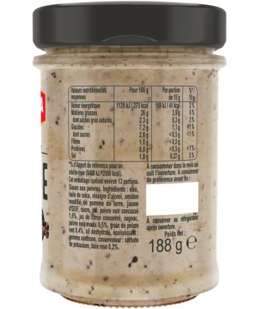 MAILLE - Gourmet Pepper Sauce with Crushed Pink Berries - Smooth Texture and Optimal Taste - No Artificial Flavor - 188 - Buy Online on GoSupps.com