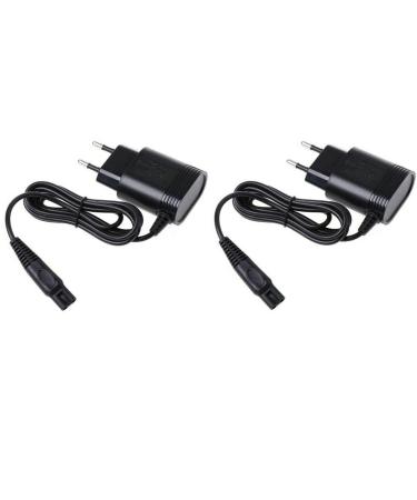 BODYA 2Pcs 15V Shaver Charger Cord Charging Cable Power Supply Adapter Fit for Philips Shaver HQ8505 HQ8500 HQ6425 HQ6426 Black