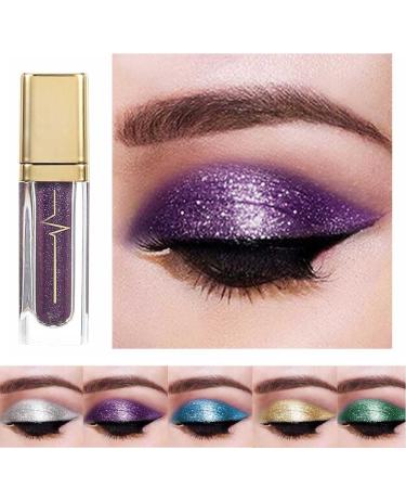 Kilshye Glitter Liquid Eyeshadow Shimmer Eye Shadow Metallic Eyeshadows High Pigment Eyes Shadow Long Lasting Waterproof Eyes Liquid Makeup for Women and Girls Pack of 1 (A- Purple 4)