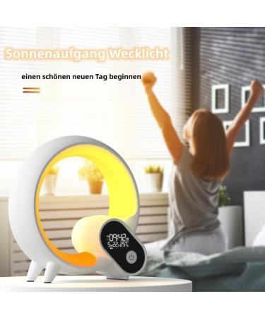 Buy Bammare LED Bedside Lamp & Alarm Clock - Smart App-Controlled Sunrise Light Bluetooth Speaker 16 Million Colors & 256 Patterns - Buy Online on GoSupps.com