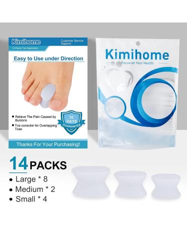 Kimihome 14 Packs Gel Toe Separator - Overlapping Toes, Bunions Relief, Prevent Friction. White - Buy Online on GoSupps.com