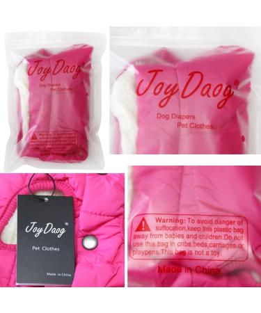 Joydaog XXL Pink Dog Jacket - Warm Fleece Lined Winter Vest - Soft Windproof Dog Coat for Cold Weather - Buy Online on GoSupps.com