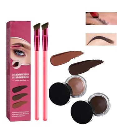 Eyebrow Care Kit 4D Laminated Multi-Function Eyebrow Concealer Contour Brush Starter Kit Eyebrow Pen Long Lasting Waterproof Eyebrow Gel 4D Hair Stroke Brow Stamp Brush (2 Set-B 1pc) 2 Set-b 1pc