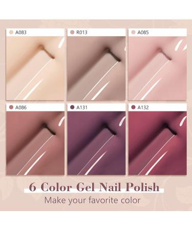 Shining She Gel Nail Polish Set - 6 Neutral Nude Colors - Soak-Off UV/LED Formula - Perfect Gift for Nail Art Enthusiasts - 8ML - Buy Online on GoSupps.com