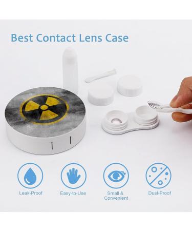 Nuclear Reactor Symbol Round Case For Contact Lens Kit Storage Box with Mirror Printed - Buy Online on GoSupps.com