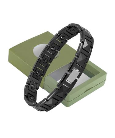 Men's bracelet made of tungsten steel and ceramic black - 21 cm
