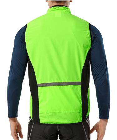 WOSAWE Cycling Vest for Men & Women | Reflective Breathable Sleeveless Wind Jacket - New Green L | Ideal for Running & Cycling - Buy Online on GoSupps.com