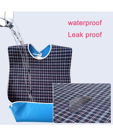 Mingze Waterproof Bibs for Adults - Washable Apron with Crumb Catcher Perfect Clothing Protection for Men Women & Seniors (Blue) - Buy Online on GoSupps.com