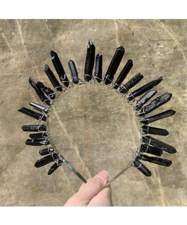 amangul Quartz Headband Natural for Crystal for Head Natural for Matter Rainbow Stone Crown -style for Rhinesto(Silver Line White) - Buy Online on GoSupps.com