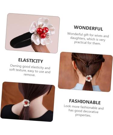 MERRYHAPY Hair Accessories Hair Rope Elastic Hair Bands Soft Hair Scrunchies Practical Hair Scrunchies Petal Hair Rope Multi- Elasticity Miss Synthetic Shell Flower Resin Ponytail - Buy Online on GoSupps.com