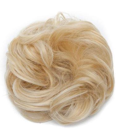 Gold Blonde Mix Hair Bun Extension | Curly Wavy Scrunchies for Women | Updo Ponytail Chignon | Hair Accessories - 30g - Buy Online on GoSupps.com