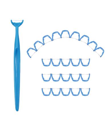 1 Piece Reusable Dental Floss Holder Handle +100 Pieces Replacement Floss Heads Teeth Stick Toothpicks Floss to Clean Between The Tooth