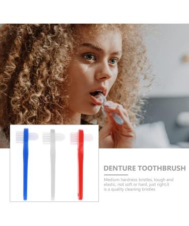 Healvian Denture Brush Toothbrush 3Pcs - Dual Head Hard Cleaning for False Teeth - Buy Online on GoSupps.com