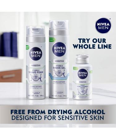 Nivea Men Sensitive Skin & Stubble Shave Gel - Pack of 3 with Beard Softener - 7 Oz Can, 21 Ounce 3 Pack - Buy Online on GoSupps.com