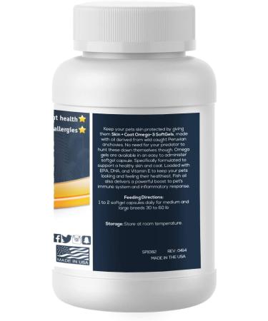 Jungle Pet Omega 3 Fish Oil Softgels for Dogs - 60 ct Medium & Large Dogs - Skin & Joint Support - Buy Online on GoSupps.com
