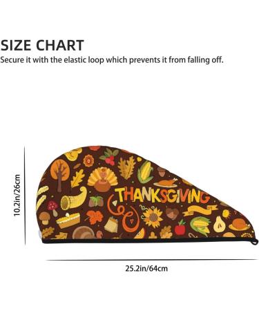 Thanksgiving Autumn Microfiber Hair Towel Wrap - Super Absorbent Coral Velvet Quick Dry Cap for Women with Long Curly & Thick Hair - Buy Online on GoSupps.com