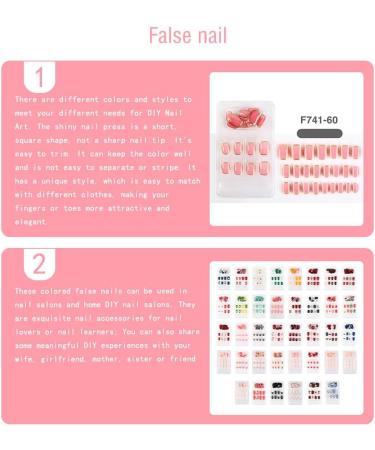 dijiusidy False Nail Perfect Matching Simple to Wear Fingernail Full Coverage Press Type Strong Viscosity Adjustable Paster Type 12 F741 Type 12 F741 - Buy Online on GoSupps.com