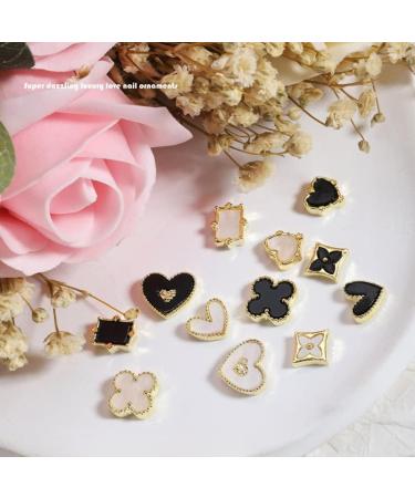 Pearl Nail Charm Seashell Heart Four Leaf Clover Nail Jewelry Elegant Gems for Women Craft DIY Manicure Acrylic Nails Decoration Accessories - Buy Online on GoSupps.com