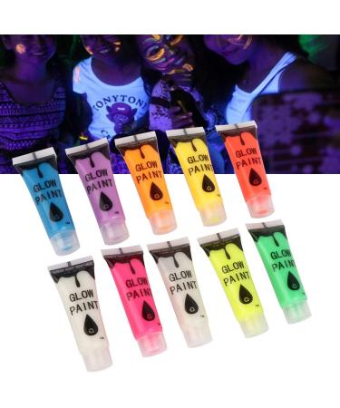 10 Pieces Fluorescent Nail Powder - DIY Body Art & UV Glow Makeup | Neon Black Light Body Paint for Face & Body - Buy Online on GoSupps.com