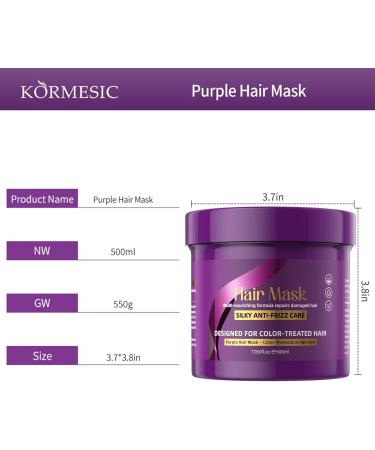 Masque Violet Cheveux Blond Platine Masque Soin Cheveux Keratine Masque Nourrissant pour Cheveux Gris Blancs & Blonds Color s ou Naturels Soigne & Prot ge 500ml - Buy Online on GoSupps.com