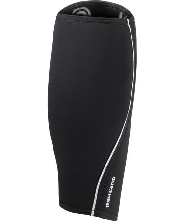 Rehband Neoprene Calf Bandage | Compression Shin Support for Deadlifts - Black (1 Pair) - Buy Online on GoSupps.com