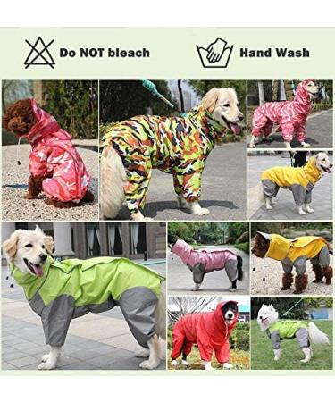 Buy Tfeng Waterproof Dog Raincoat with Removable Hoodie | Adjustable Camouflage Green Jacket for Dogs - 10 Sizes Available - Buy Online on GoSupps.com